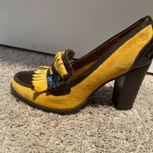 Tommy Hilfiger Yellow and Brown Loafer Heels